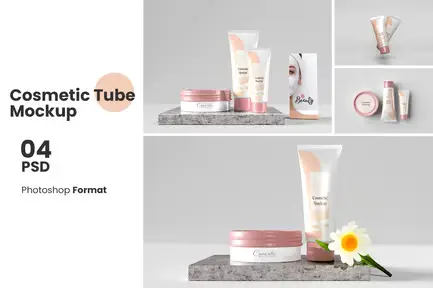 Cosmetic Skincare Tube Mockup