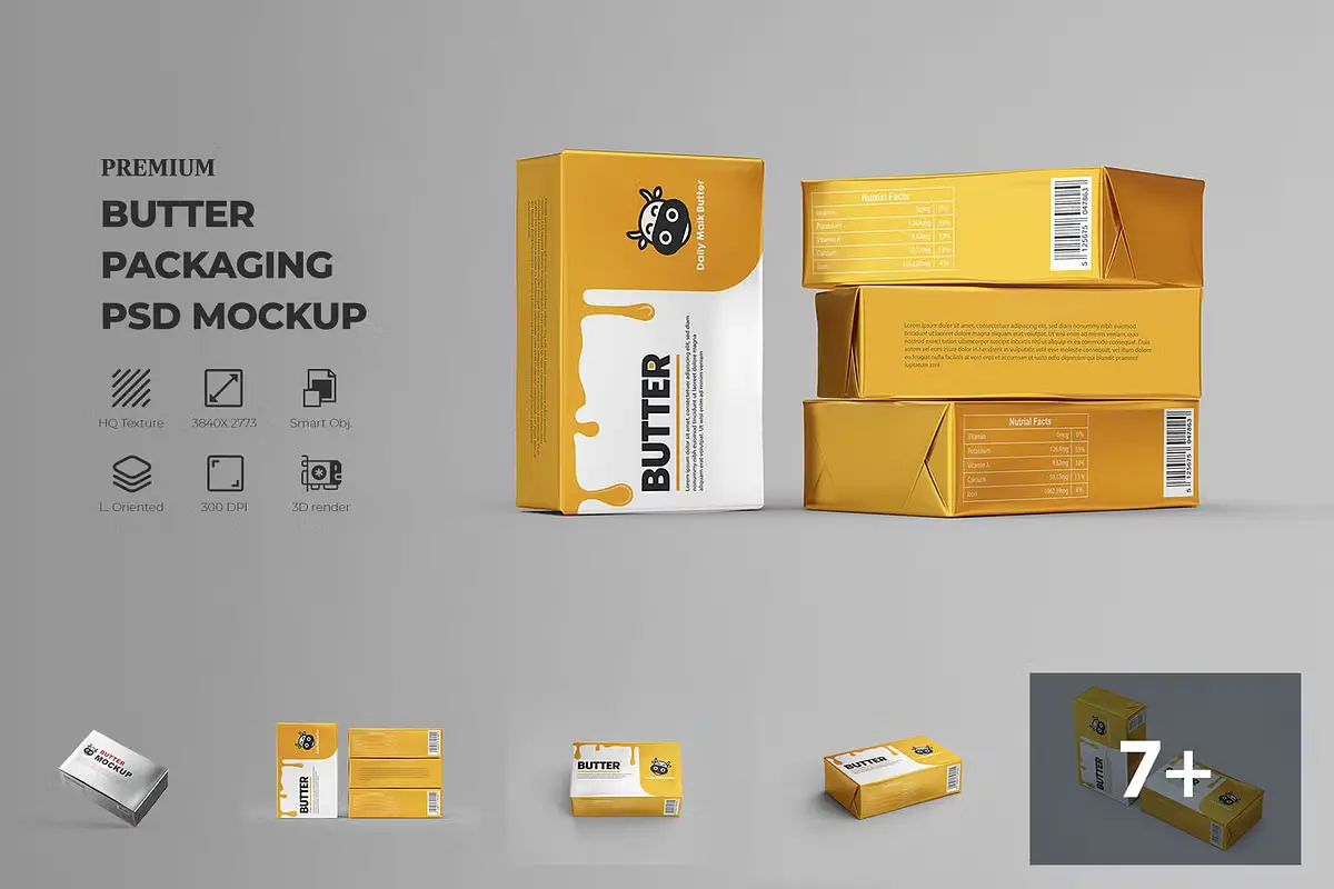 Country Foil Butter Mockup