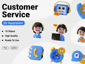 cover image customer service 3d icon