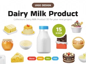 cover image dairy milk product 3d icon
