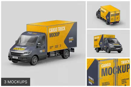 Delivery Truck Mockup Set
