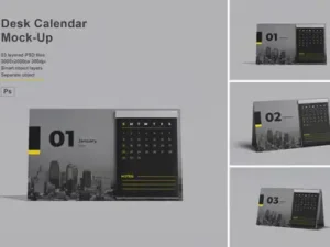 cover image desk calendar mockup
