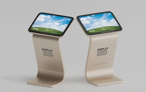 Digital Display Signage Stand Mockup