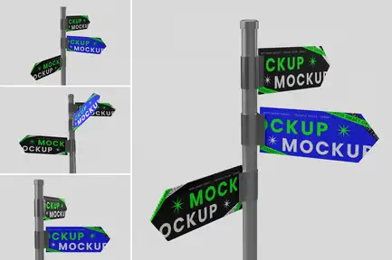Adobe Photoshop Photo Overlay Bundle - 16 Overlays 3 cover image direction sign mockup