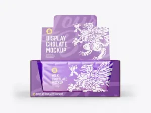 cover image display box for chocolate bars mockup