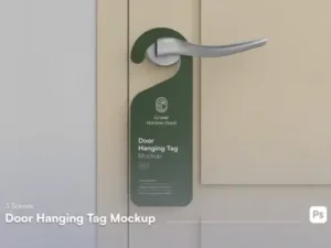 cover image door hanger tag mockup for hospitality branding