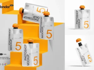 cover image doypack mockup set