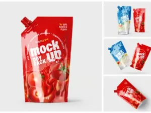 cover image doypack packaging mockup set