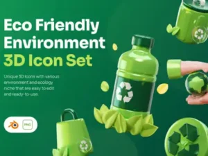 cover image eco friendly environment 3d icon set