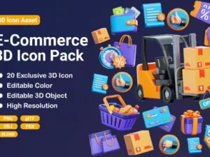 cover image ecommerce 3d icon set