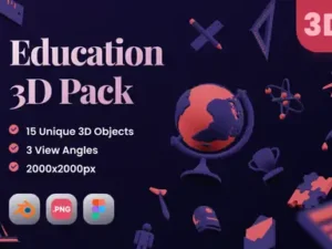 cover image education 3d pack