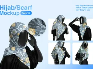 cover image elegant hijab scarf mockup collection