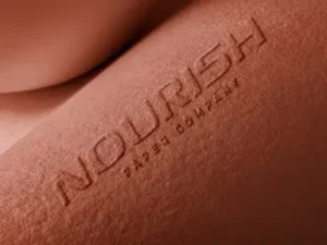cover image embossed effect paper logo mockup