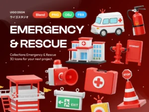 cover image emergency rescue 3d icon