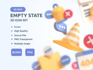 cover image empty state 3d icon set