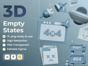 cover image empty state 3d illustration