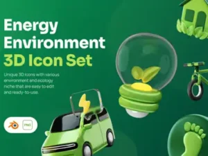 cover image energy environment 3d icon set