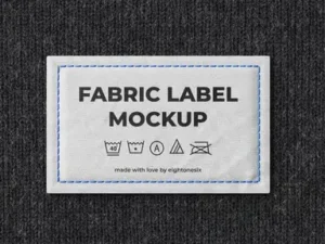 cover image fabric label mock up template