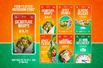 Fast Food Instagram Story Template Set