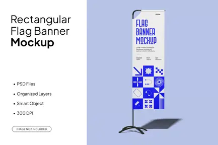 Feather Flag Vertical Banner Mockup