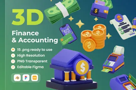 金融与会计3D插图