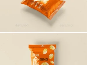 cover image foil hanging bag mockup
