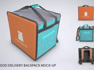 cover image food delivery backpack mock up