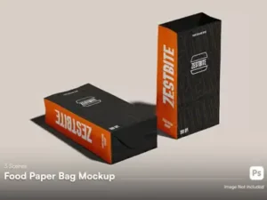 cover image food paper bag mockup