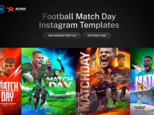 cover image football match day instagram templates
