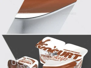 cover image four plastic containers for dairy mock up