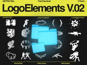 cover image free 420 logo elements shapes packs v02