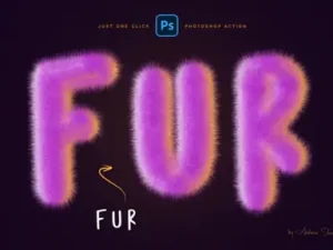 cover image fur effect photoshop action