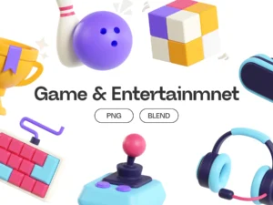cover image game entertaintment 3d icons
