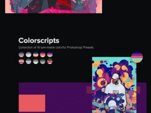 cover image geometrical collage generator photoshop plugin