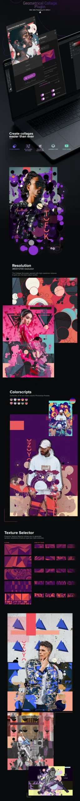 Geometrical Collage Generator - Photoshop Plugin