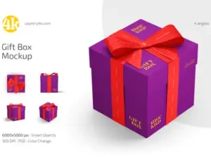 cover image gift box mockup set