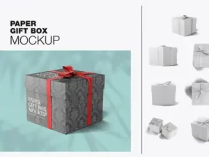 cover image glossy gift box mockup