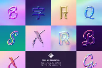 Glossy Holographic Text & Logo Effects