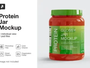 cover image glossy protein jar mockup