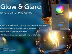 cover image glow glare photoshop extension