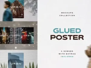 cover image glued poster mockups