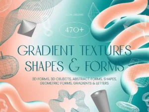 cover image gradient textures shapes 3d objects