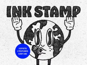 cover image grunge ink stamp text logo effect