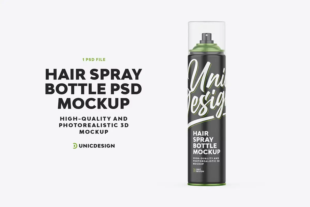 Hair Spray Bottle Mockup