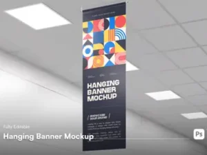 cover image hanging banner mockup
