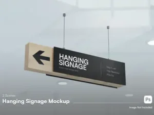 cover image hanging signage mockup
