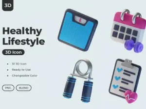 cover image healthy lifestyle 3d icon