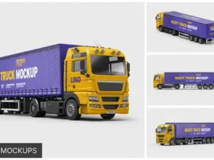 cover image heavy truck mockup set