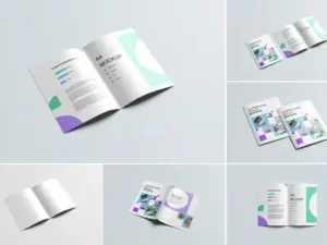 cover image high quality bi fold brochure mockup