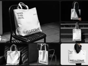 cover image high quality canvas tote bag mockup